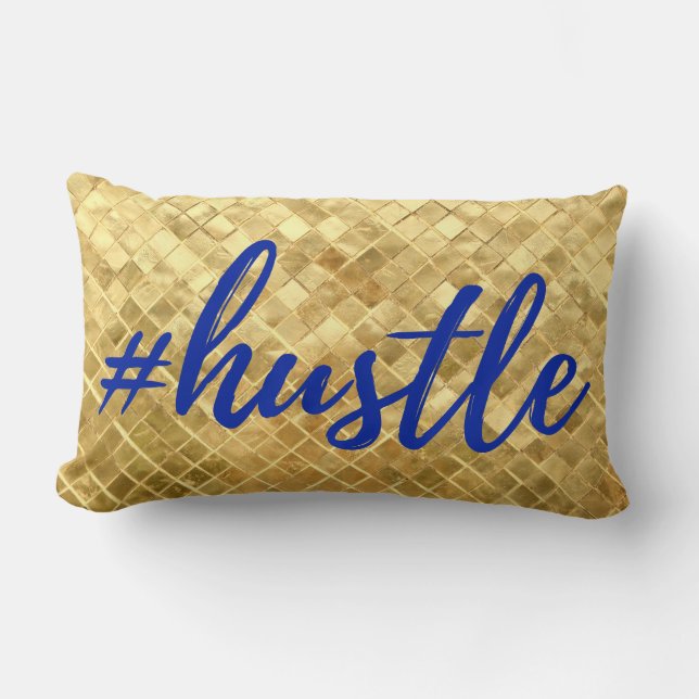 Rectangle Coussin de texture d'or de #Hustle (Recto)
