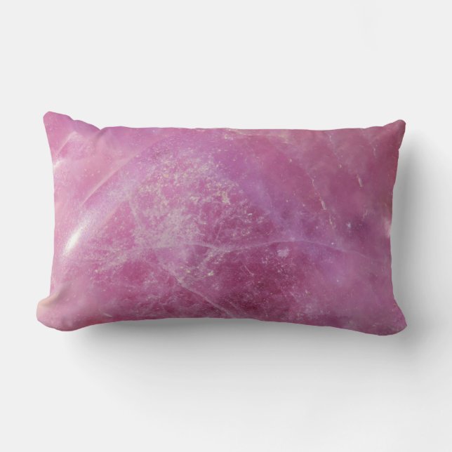 Rectangle Coussin de texture en quartz rose Gemstone Jeu d'o (Recto)