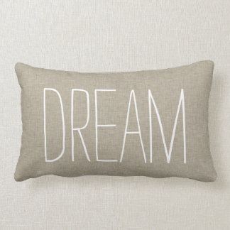 Rectangle Coussin de toile beige de lancer de typographie