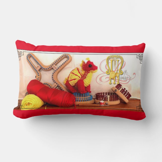 Rectangle Coussin de Tricot de Loom (Recto)