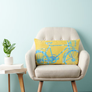 Rectangle Coussin de vélo jaune et blanc