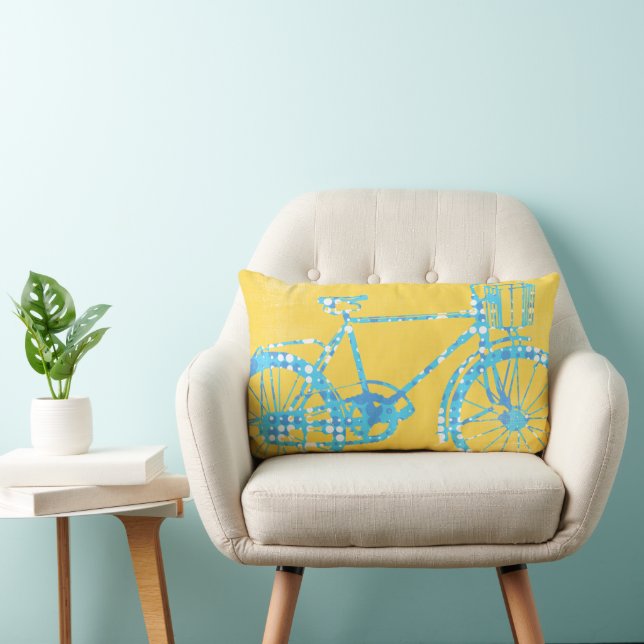 Rectangle Coussin de vélo jaune et blanc (Chaise)