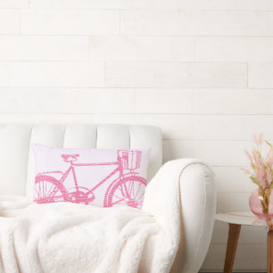 Rectangle Coussin de vélo rose et blanc