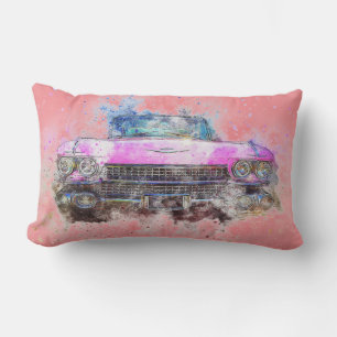 Rectangle Coussin de voiture rose aquarelle