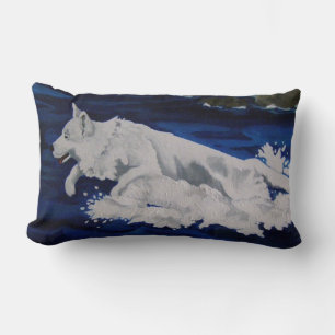Rectangle Coussin d'éclaboussure de berger blanc