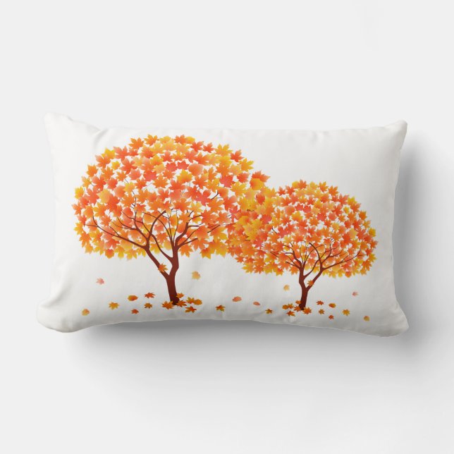 Rectangle Coussin des arbres d'automne (Recto)