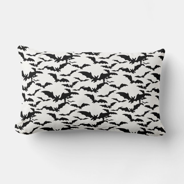 Rectangle Coussin des chauves-souris d'Halloween (Recto)