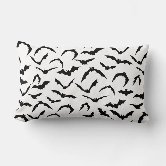 Rectangle Coussin des chauves-souris d'Halloween (Recto)