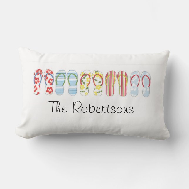 Rectangle Coussin des tongs d'été (Recto)