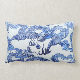 Rectangle Coussin d'impression de dragon chinois