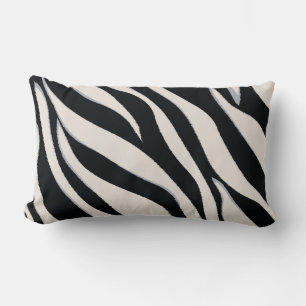Rectangle Coussin d'impression en noir et blanc