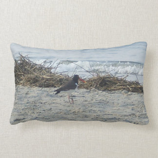 Rectangle Coussin d'oiseau de bécasseau à la plage