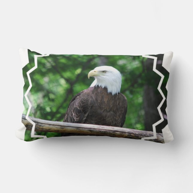 Rectangle Coussin d'oiseau d'Eagle chauve (Recto)