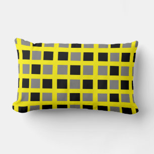 Rectangle Coussin d'oreiller Abstrait Art Black Grey Block
