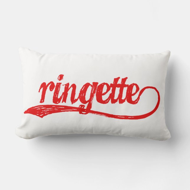 Rectangle Coussin double face de Ringette (rouge/bleu) (Recto)
