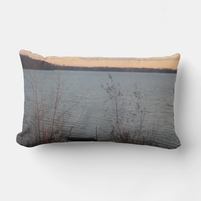 Rectangle Coussin du coucher de soleil sur le lac Shore (Recto)