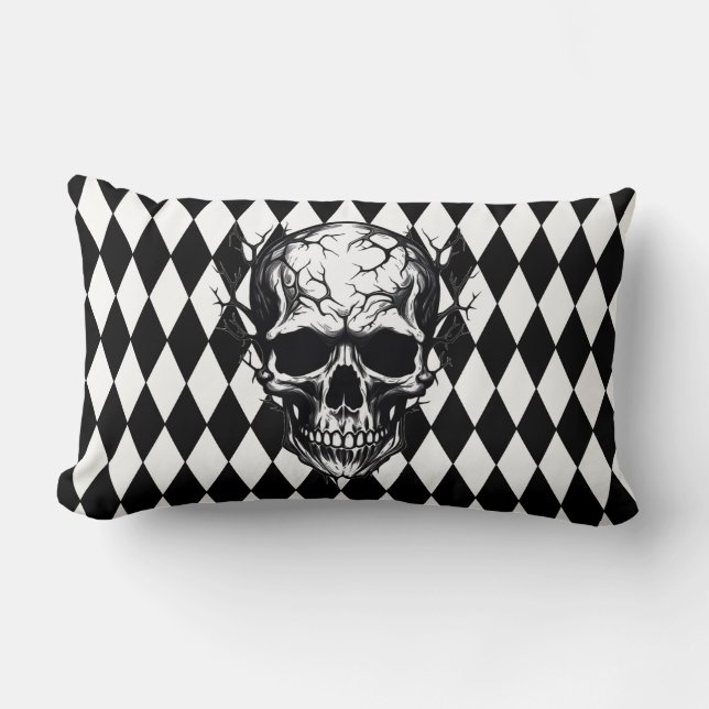 Rectangle Coussin du crâne d'Halloween (Recto)