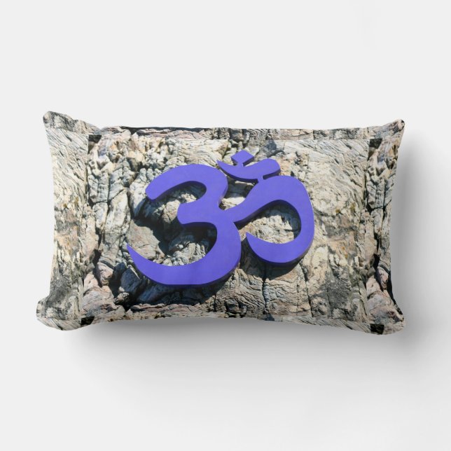 Rectangle coussin du symbole Om bleu (Recto)