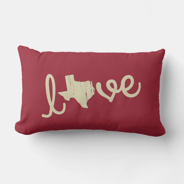 Rectangle Coussin du Texas d'amour (Recto)