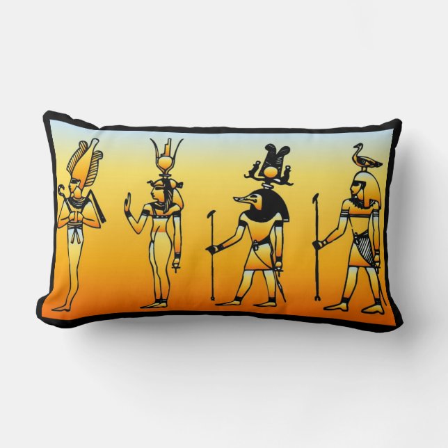 Rectangle Coussin égyptien des hiéroglyphes (Recto)
