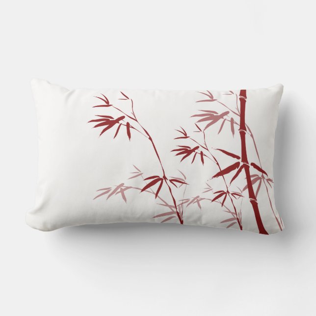 Rectangle Coussin en bambou rouge (Recto)