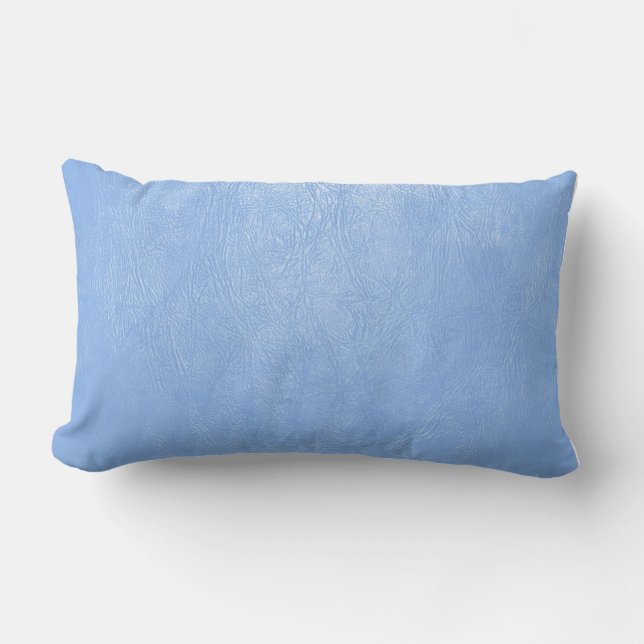 Rectangle coussin en cuir bleu-clair de texture (Recto)