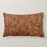 Coussin en cuir usiné occidental d'impression