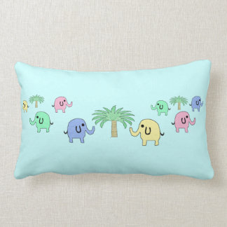Rectangle Coussin en pastel mignon d'enfants d'éléphants