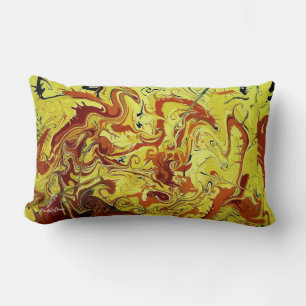 Rectangle Coussin "Feu de dragon" (Lumbar en coton)