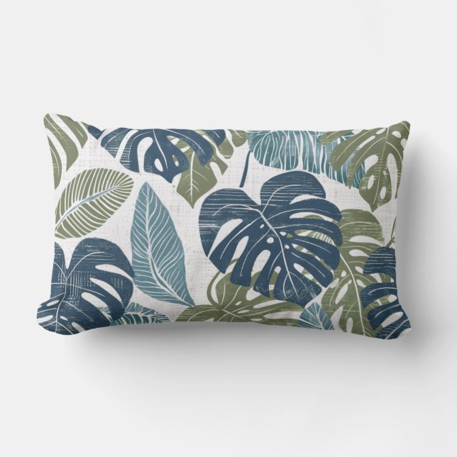 Rectangle Coussin Feuille Lumbar Palm (Recto)