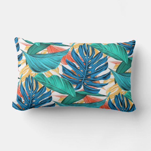 Rectangle Coussin Feuille tropical (Recto)