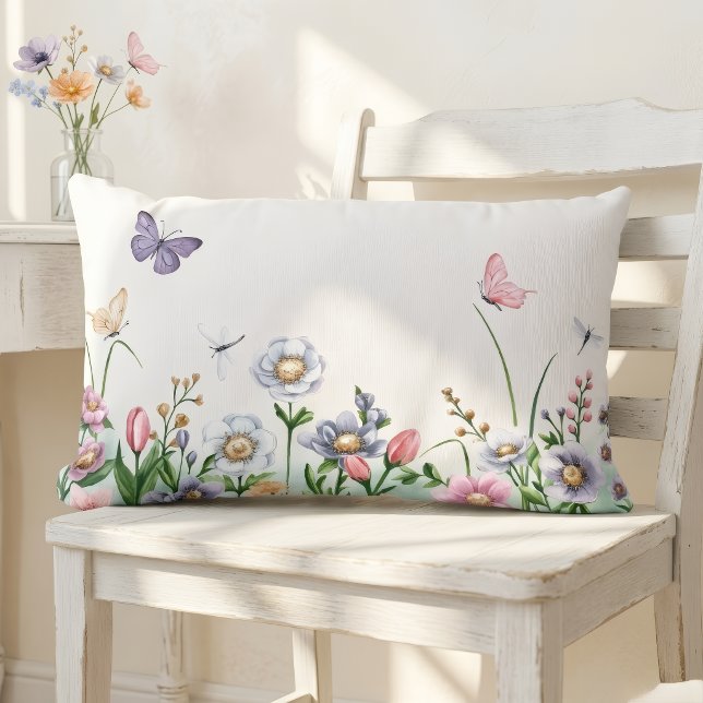 Rectangle Coussin Floral Été – 33 cm x 53 cm pour Canapé (Créateur téléchargé)