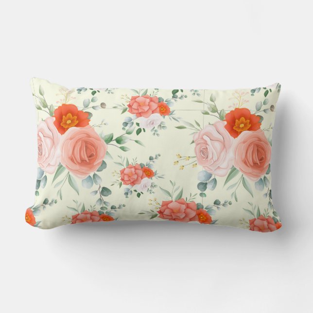 Rectangle Coussin Floral Lumbar (Recto)