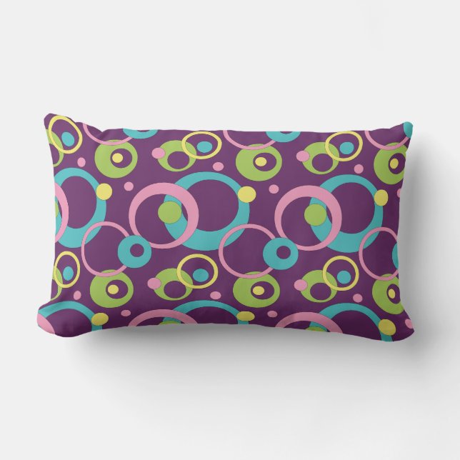 Rectangle Coussin Funky Purple Circles (Recto)