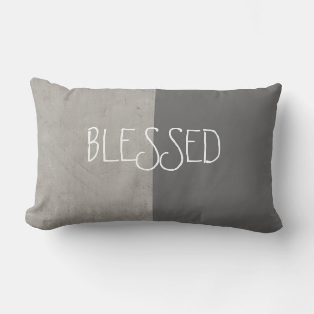 Rectangle coussin gris avec décoration maison (Recto)