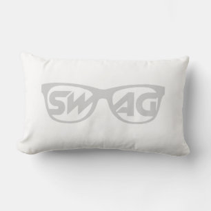 Rectangle Coussin gris et blanc 2 faces Swag