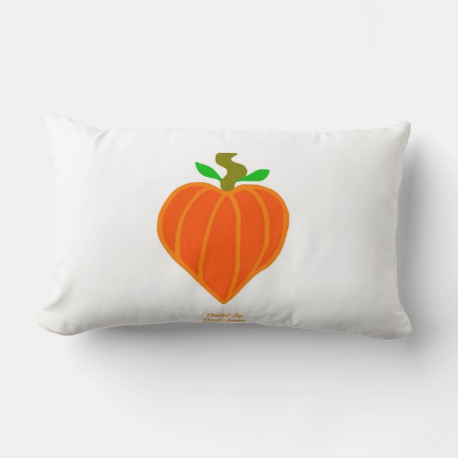Rectangle Coussin Heart Lumbar Citrouille (Recto)