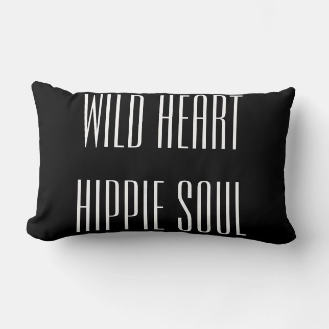 Rectangle Coussin hippie d'âme de coeur sauvage (Recto)