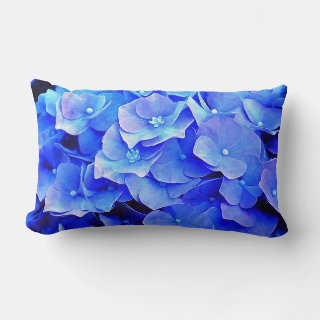 Rectangle Coussin Hydrangea Blues (Recto)