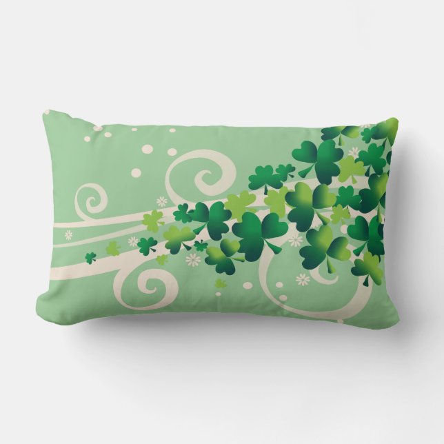 Rectangle Coussin irlandais de shamrock de bénédiction (Recto)