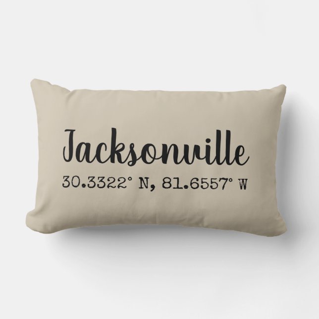 Rectangle Coussin Jacksonville la Floride de coordonnées (Recto)