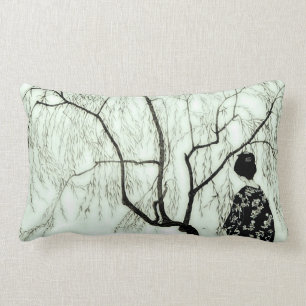Rectangle Coussin japonais en pastel vintage de femme de