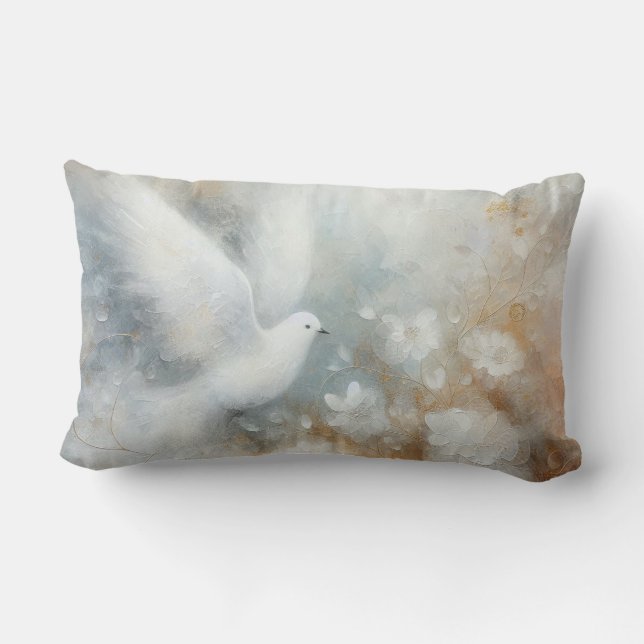 Rectangle Coussin jetable aux colombes de mariage (Verso)