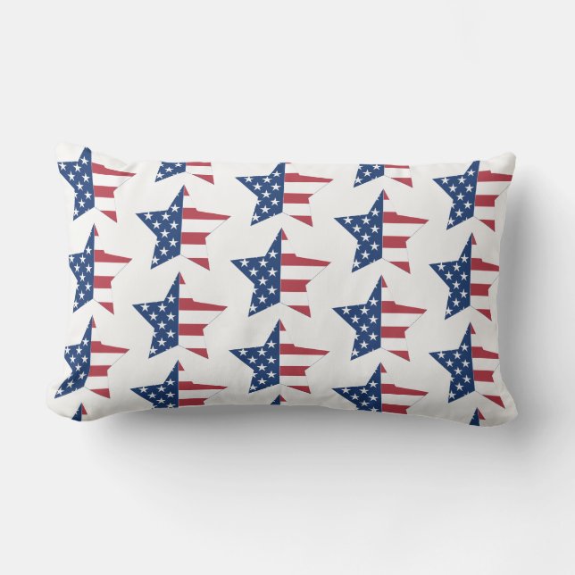 Rectangle Coussin Jeté-Étoiles Patriotiques (Recto)