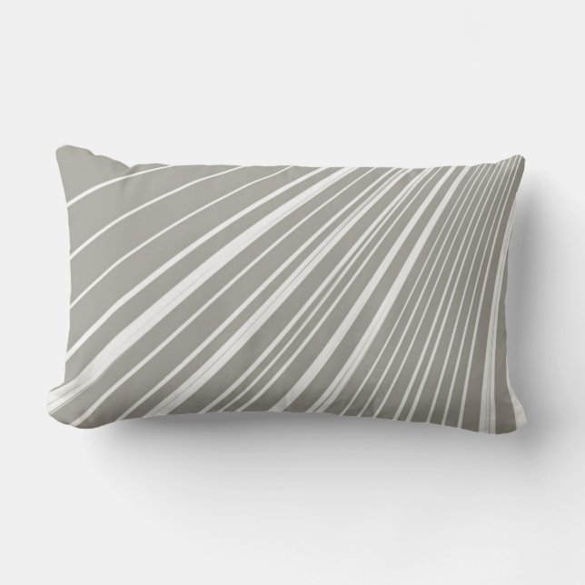 Rectangle Coussin Jeté Rayé Gris Blanc (Recto)