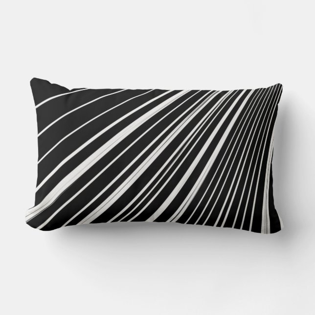 Rectangle Coussin Jeté Rayure Gris Noir (Recto)