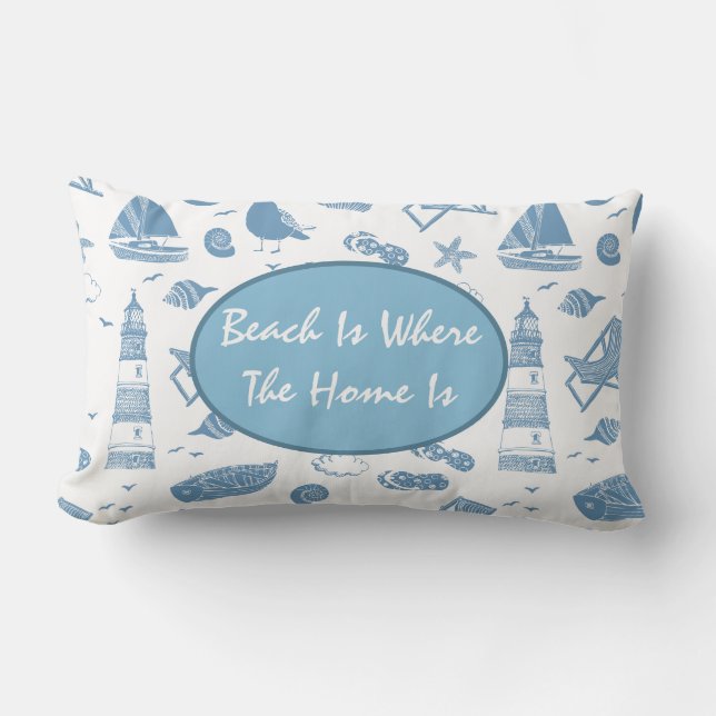 Rectangle Coussin Jeté - Thème de la Plage (Recto)