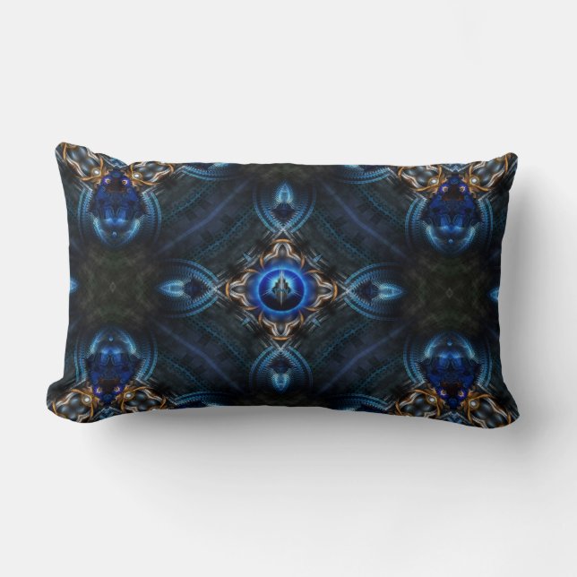 Rectangle Coussin Kaleidoscope Golden Blue x75 Lumbar (Recto)