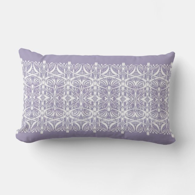 Rectangle Coussin lilas et blanc de motif de Nouveau (Recto)