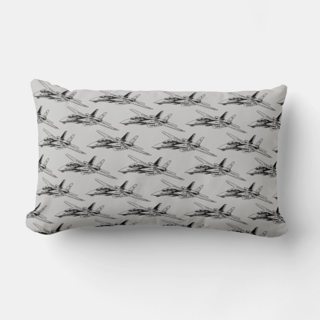 Rectangle Coussin lombaire 13" de F-14 Tomcat" carreau X.21 (Recto)